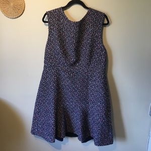 J crew size 16 blue tweed sleeveless dress.